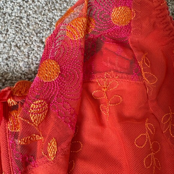 Prima Donna Bra UK 36G Orange Embroidered Flowers - Picture 5 of 10